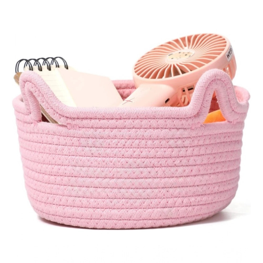 Generic Cotton Pack Of_1 Cat Basket 8x4 Inch Storage Basket For Clothes (Pink) Secondary image
