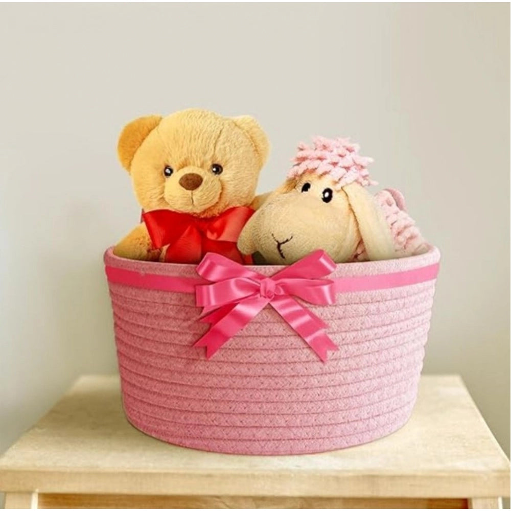 Generic Cotton Pack Of_1 Plain Cat Basket 9x5 Inch (Pink) Main image
