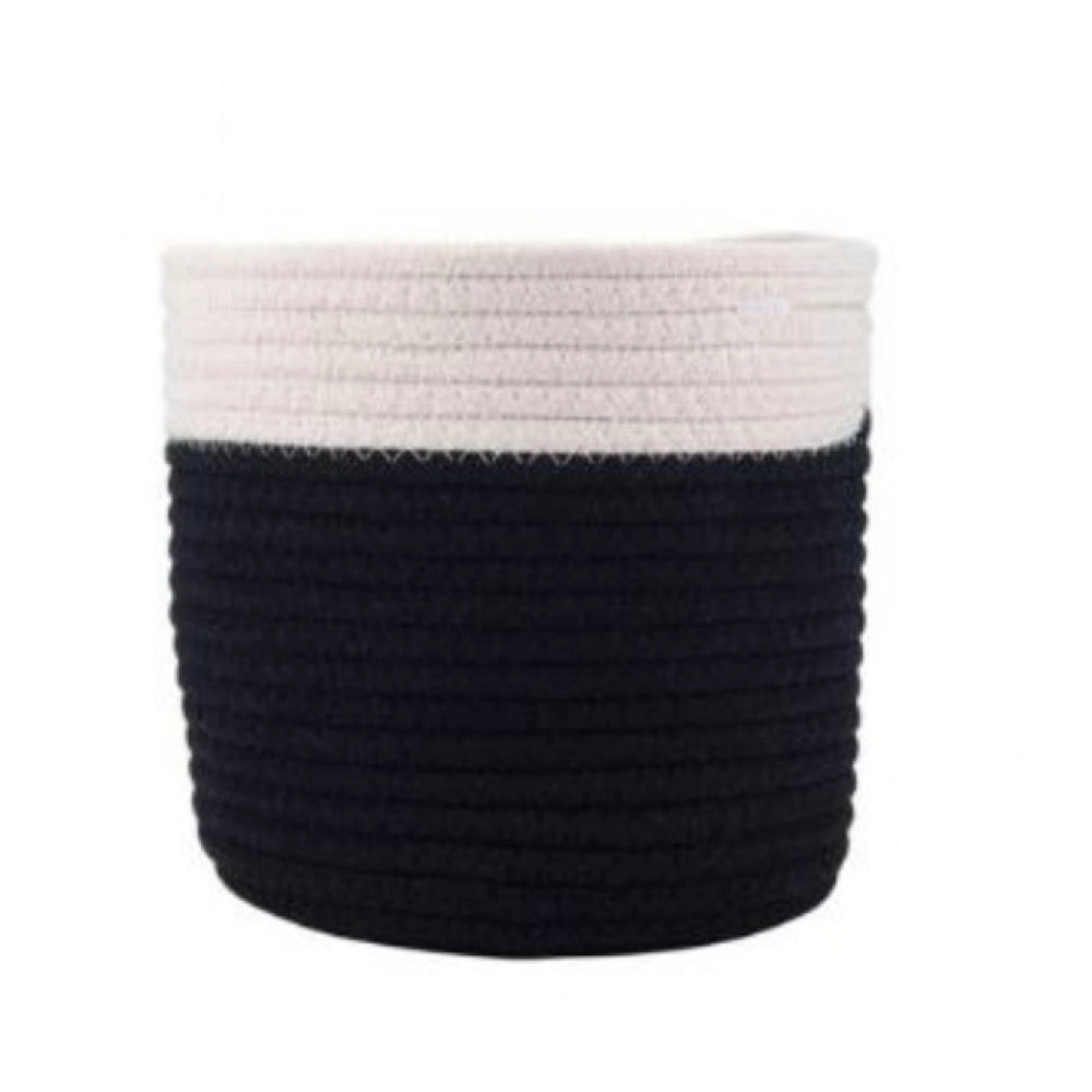 Generic Cotton Flower Pot With Out Lid (White-Black) Secondary image