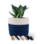 Generic Cotton Flower Pot With Out Lid (White-Blue)