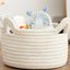 Generic Cotton Pack Of_1 Cat Basket 8x4 Inch Storage Basket For Clothes (White)