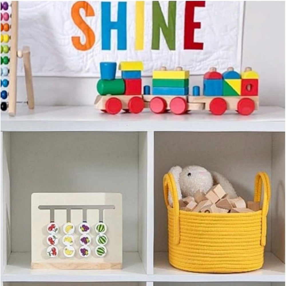 Generic Cotton Pack Of_1 Basket 7x5 Inch Storage Basket For Clothes (Yellow) Main image