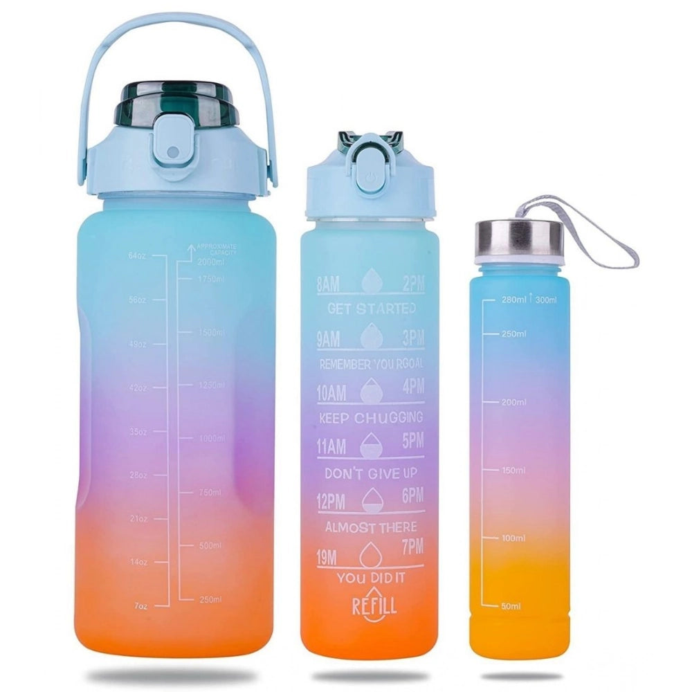 Generic 3 Pcs Motivational Leakproof Tritan Water Bottles (Multicolor) Main image