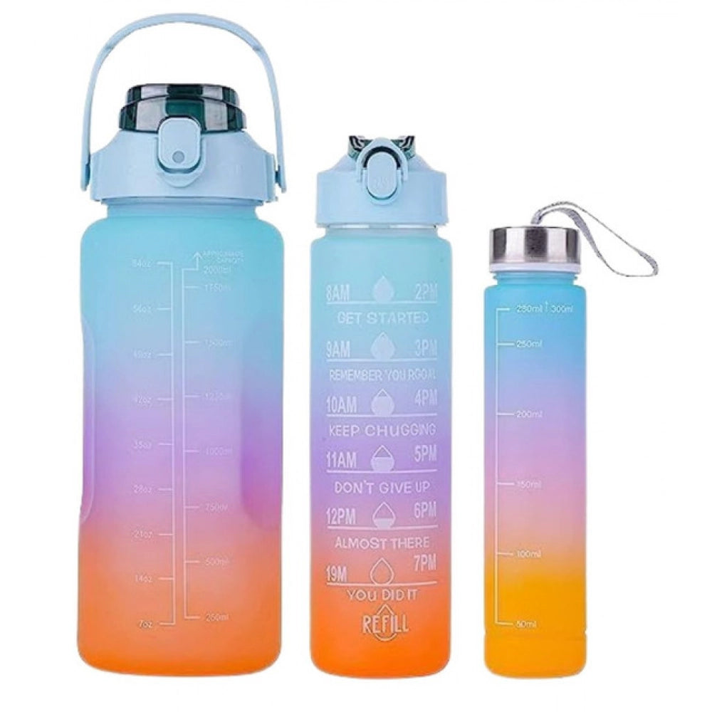 Generic 3 Pcs Motivational Leakproof Tritan Water Bottles (Multicolor) Secondary image