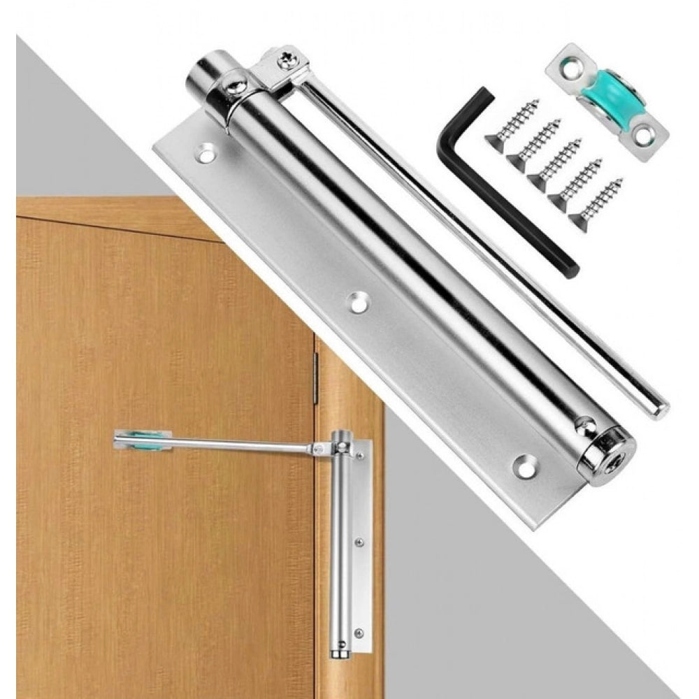 Generic Pack of 2 Automatic Door Closer Hinge Lock (Silver) Main image