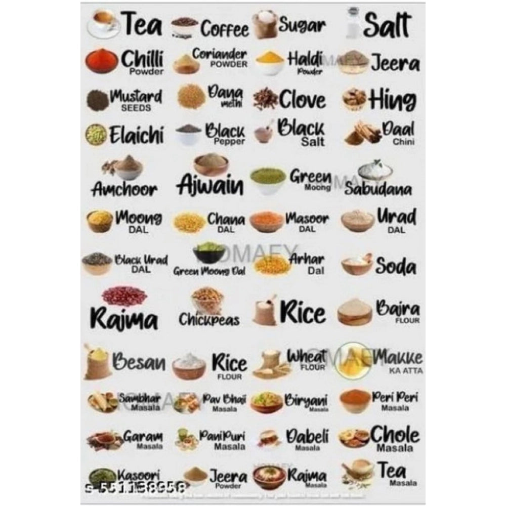 Generic Pack of 3 Kitchen Masala Sticker (Multicolor) Main image