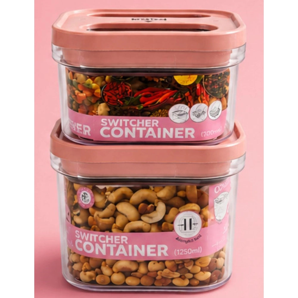 Generic Pack of 2 Switchers Airtight Storage Container Set 1250 ML (Pink) Main image