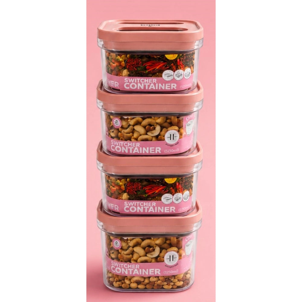 Generic Pack of 4 Switchers Airtight Storage Container Set 1250 ML (Pink) Main image