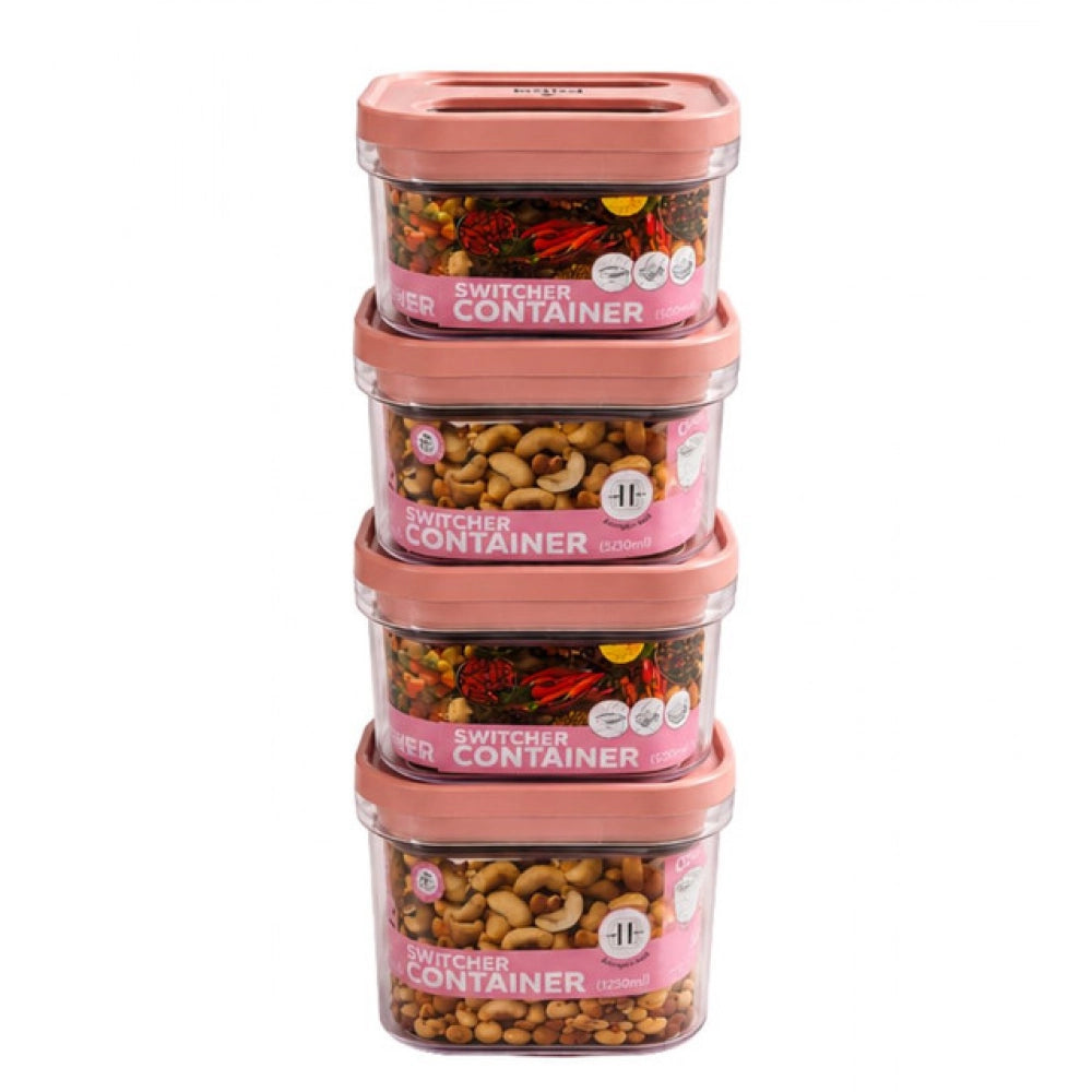 Generic Pack of 4 Switchers Airtight Storage Container Set 1250 ML (Pink) Secondary image