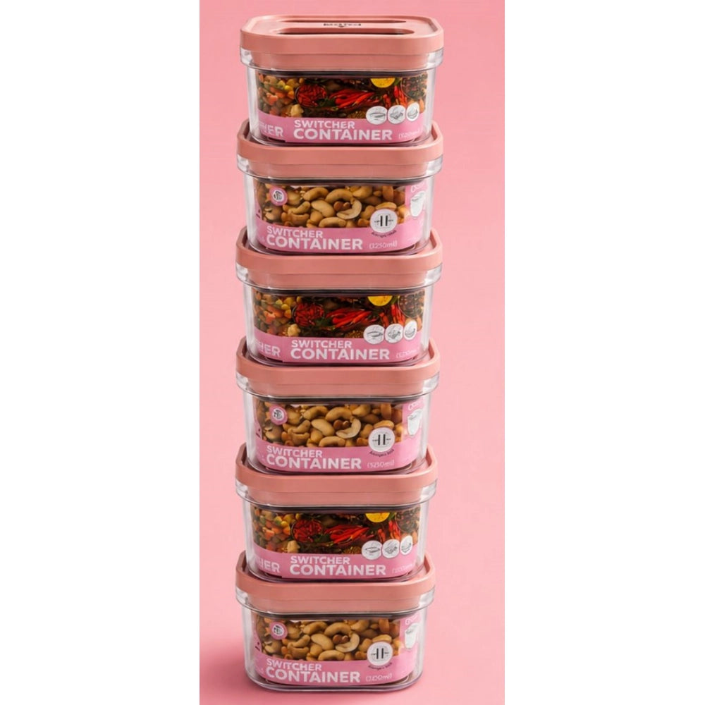 Generic Pack of 6 Switchers Airtight Storage Container Set 1250 ML (Pink) Main image