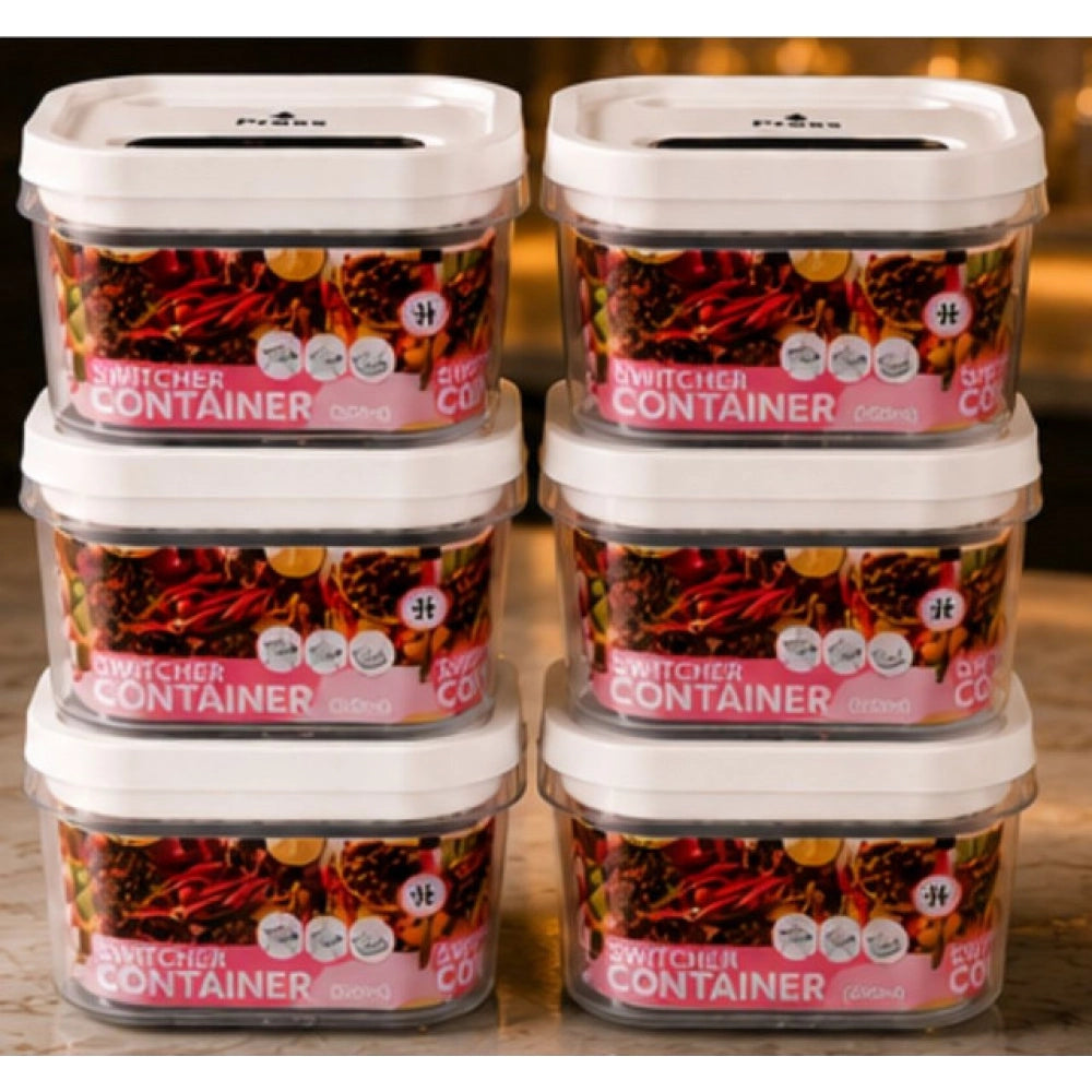 Generic Pack of 6 Switchers Airtight Storage Container Set 1250 ML (White) Main image