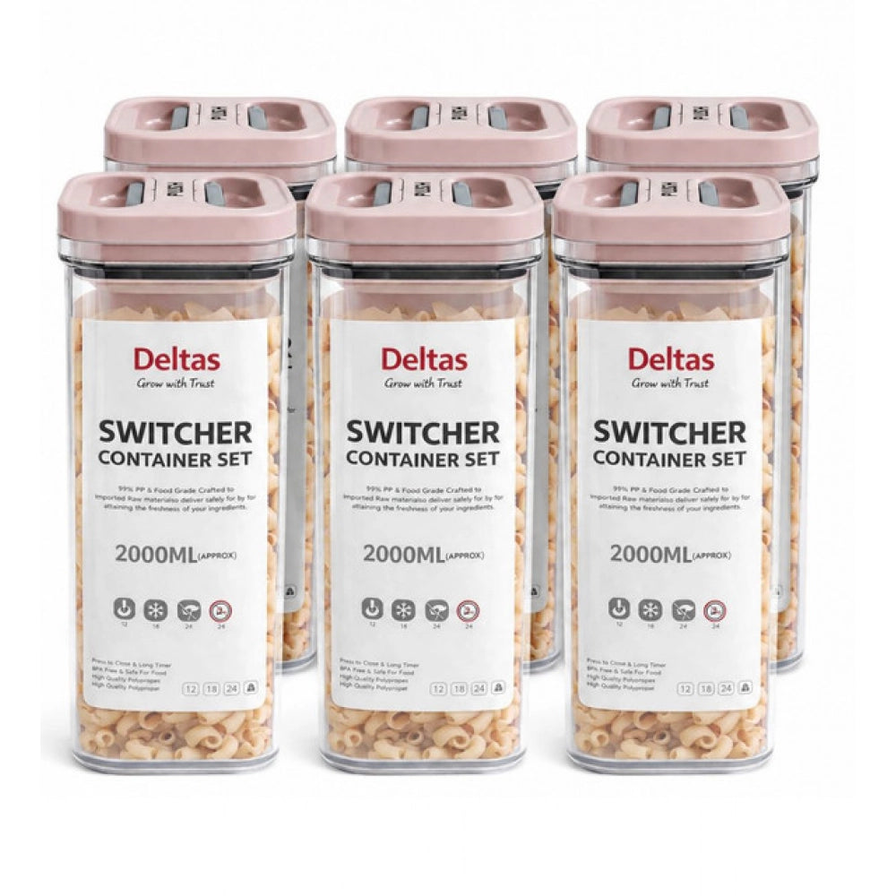 Generic Pack of 6 Switchers Airtight Storage Container Set 2000 ML (Pink) Main image
