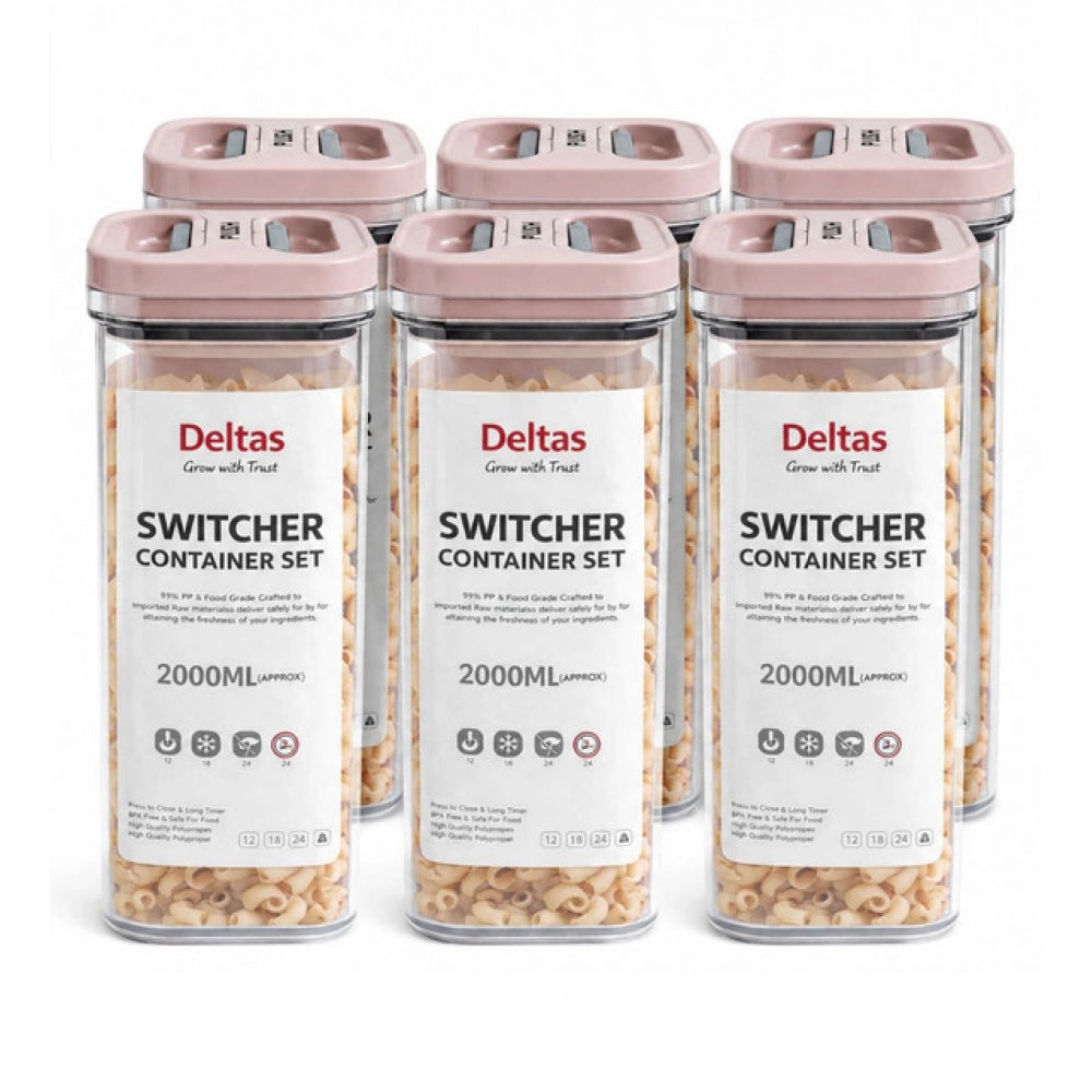 Generic Pack of 6 Switchers Airtight Storage Container Set 2000 ML (Pink) Secondary image