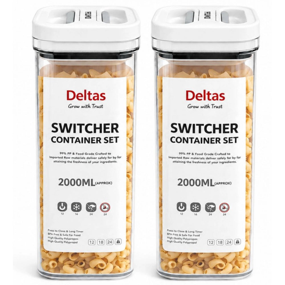 Generic Pack of 2 Switchers Airtight Storage Container Set 2000 ML (White) Main image