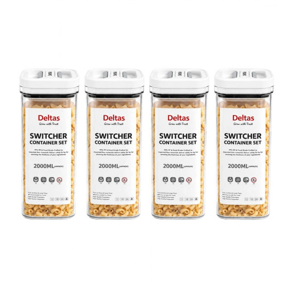 Generic Pack of 4 Switchers Airtight Storage Container Set 2000 ML (White) Secondary image