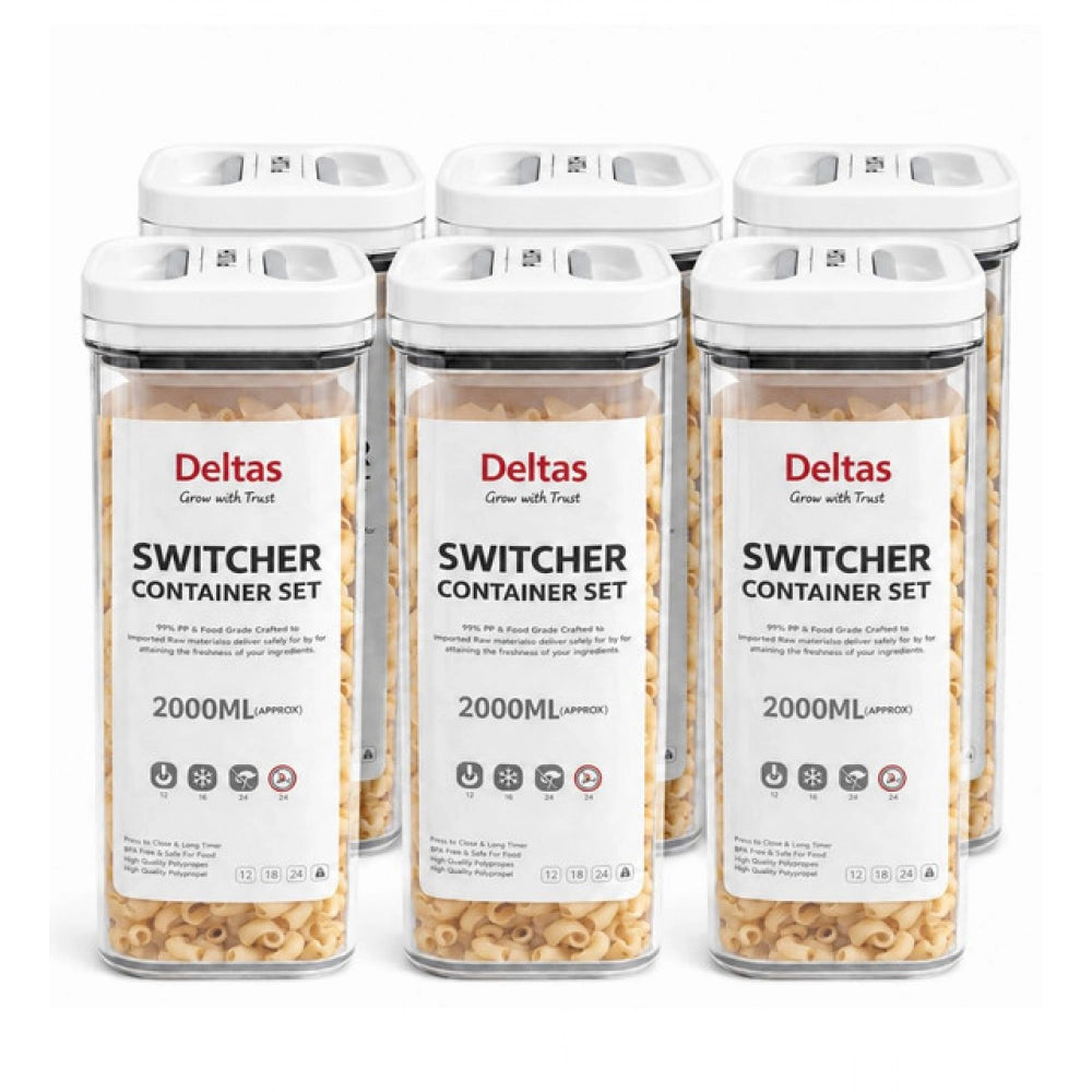 Generic Pack of 6 Switchers Airtight Storage Container Set 2000 ML (White) Main image