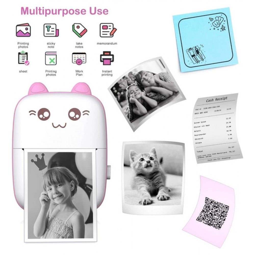 Generic Mini Printer (Pink-White)