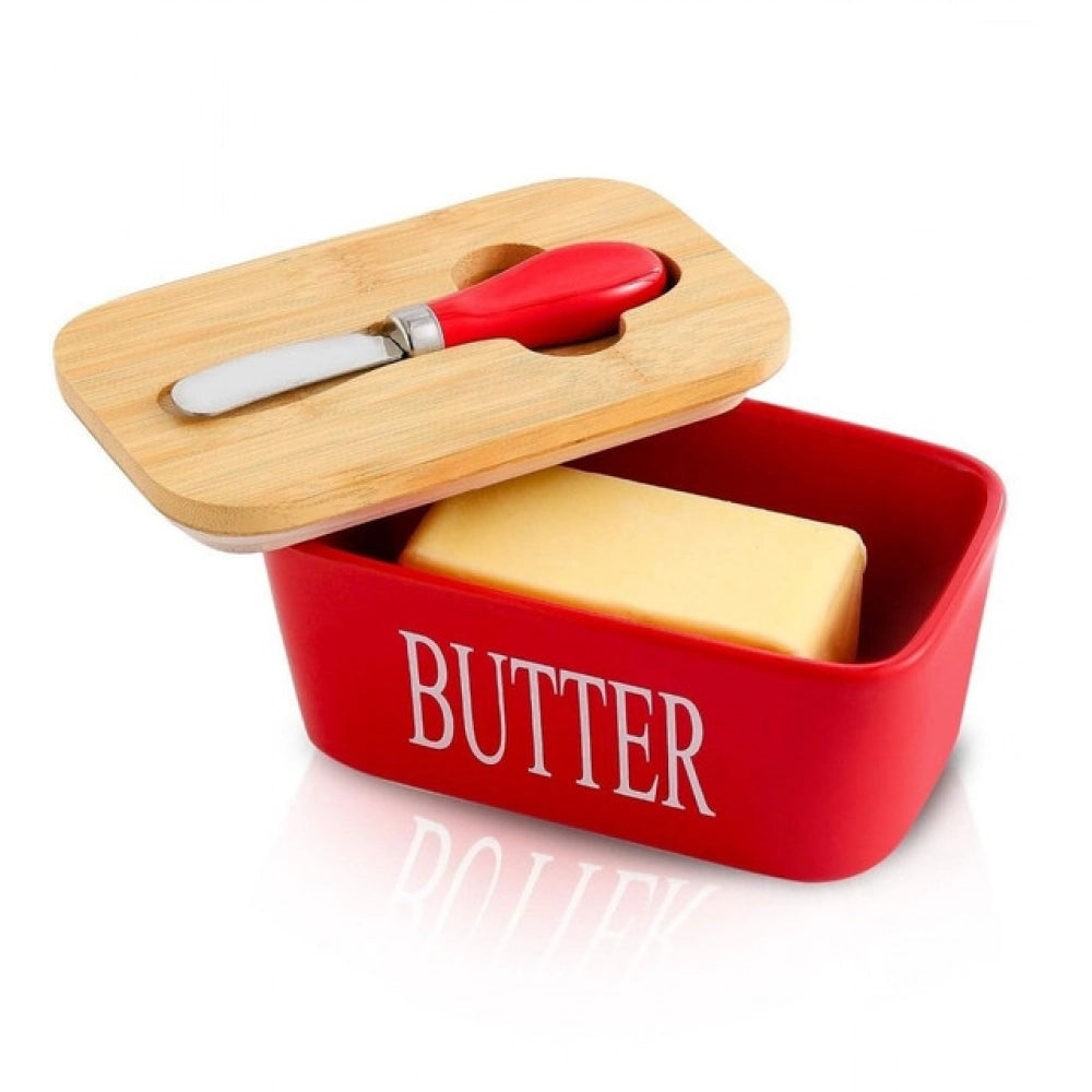 Generic Ceramic Butter Box (Red) Secondary image