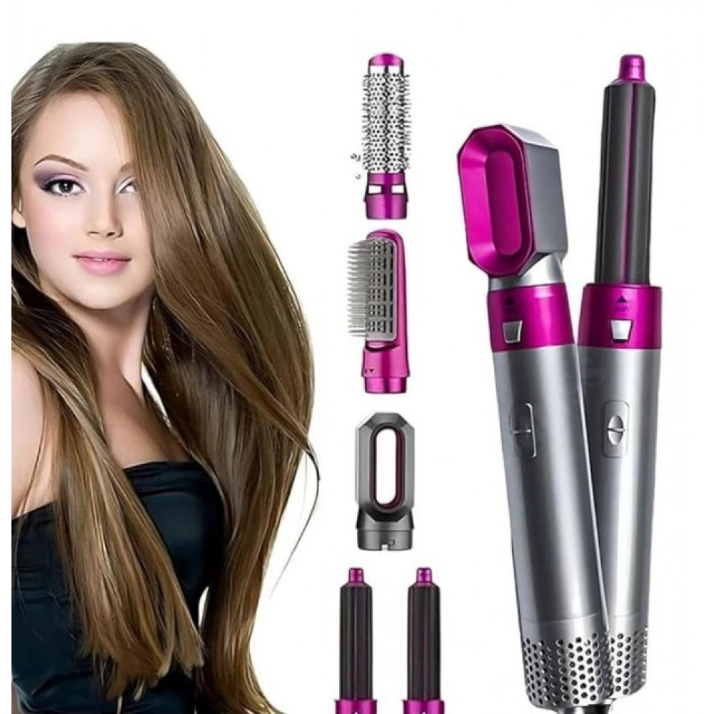 Generic 5 in 1 Multifunctional Hair Dryer (Pink) Main image