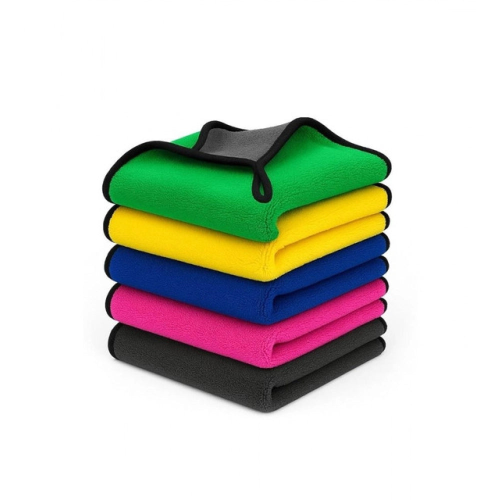 Generic Pack of 3 Microfiber Car Cleaning Towel (Multicolor) Secondary image