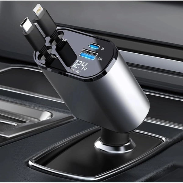 Generic Retractable Car Charger (Grey)