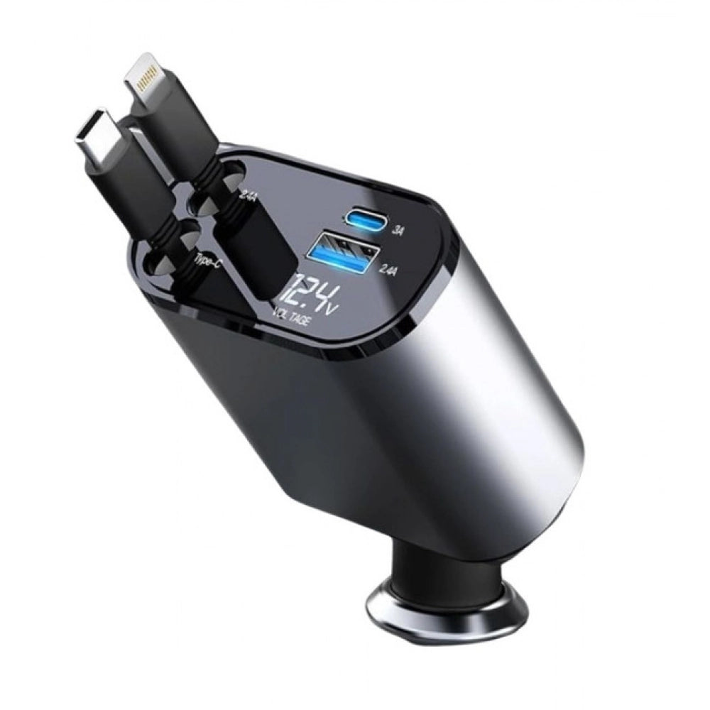 Generic Retractable Car Charger (Grey) Secondary image