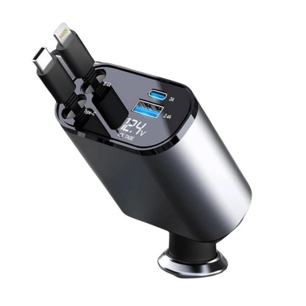 Generic Retractable Car Charger (Grey)