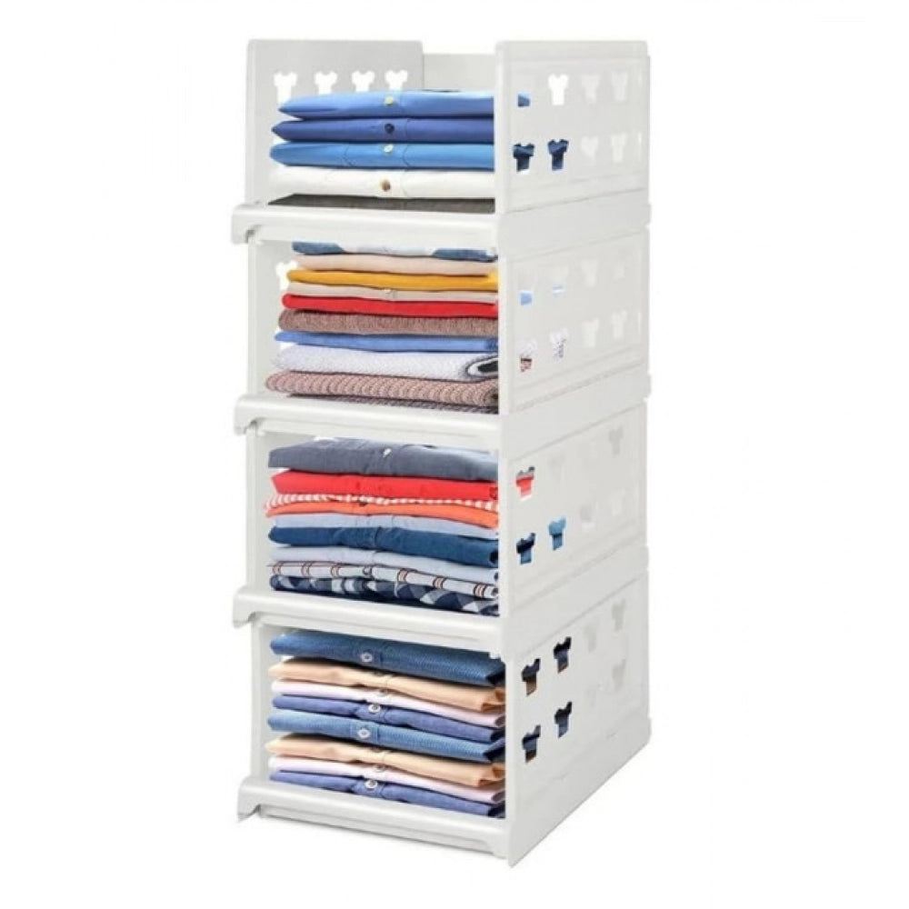 Generic Pack of 1 Plastic Foldable Stackable Storage Organizer (White) Main image