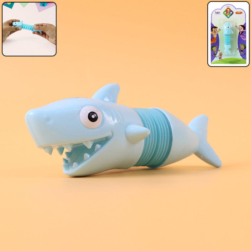 Shark shape magic spring toy showing stretchable slinky design Main image