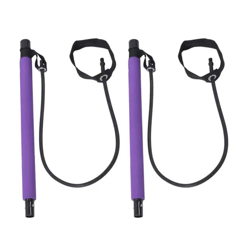 Pilates Bar with Resistance Bands – Full Body Home Workout Stick for Strength Training, Yoga & Fitness