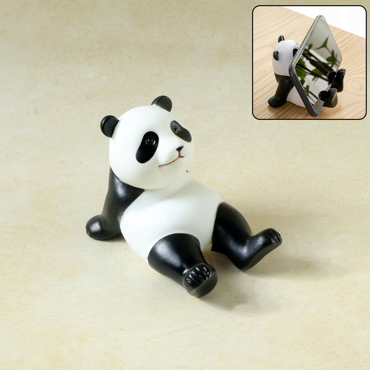 Cute panda mobile phone stand holder on desk Main image
