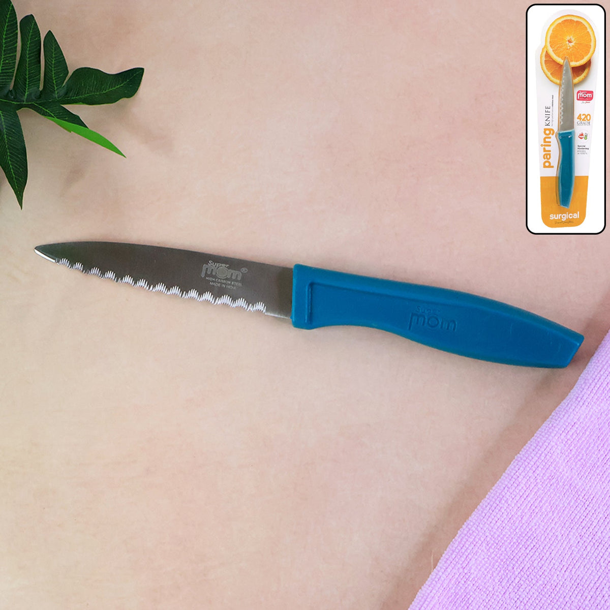 Paring knife with sharp serrated blade for kitchen use Main image