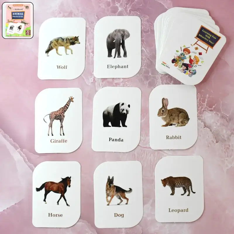 32-Piece Animal Flash Cards Set – Educational Learning Cards Main image