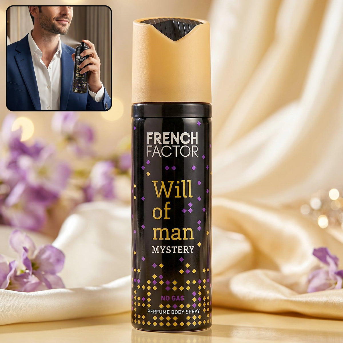 French Factor Will of Man Mystery body spray for men Main image