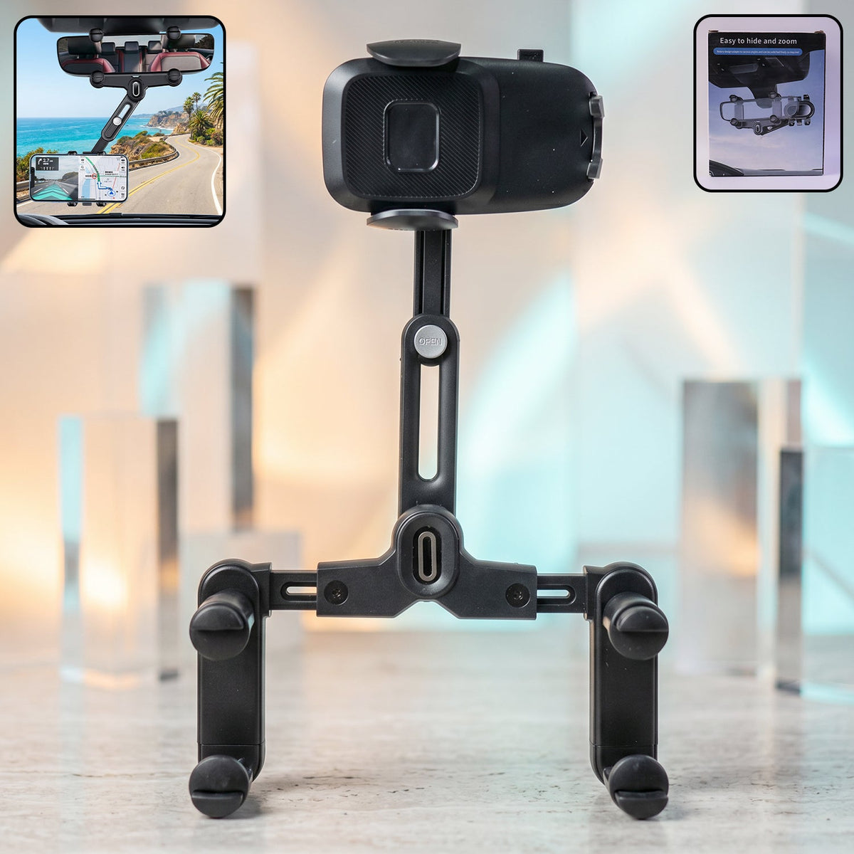 Car rearview mirror phone holder mount Main image