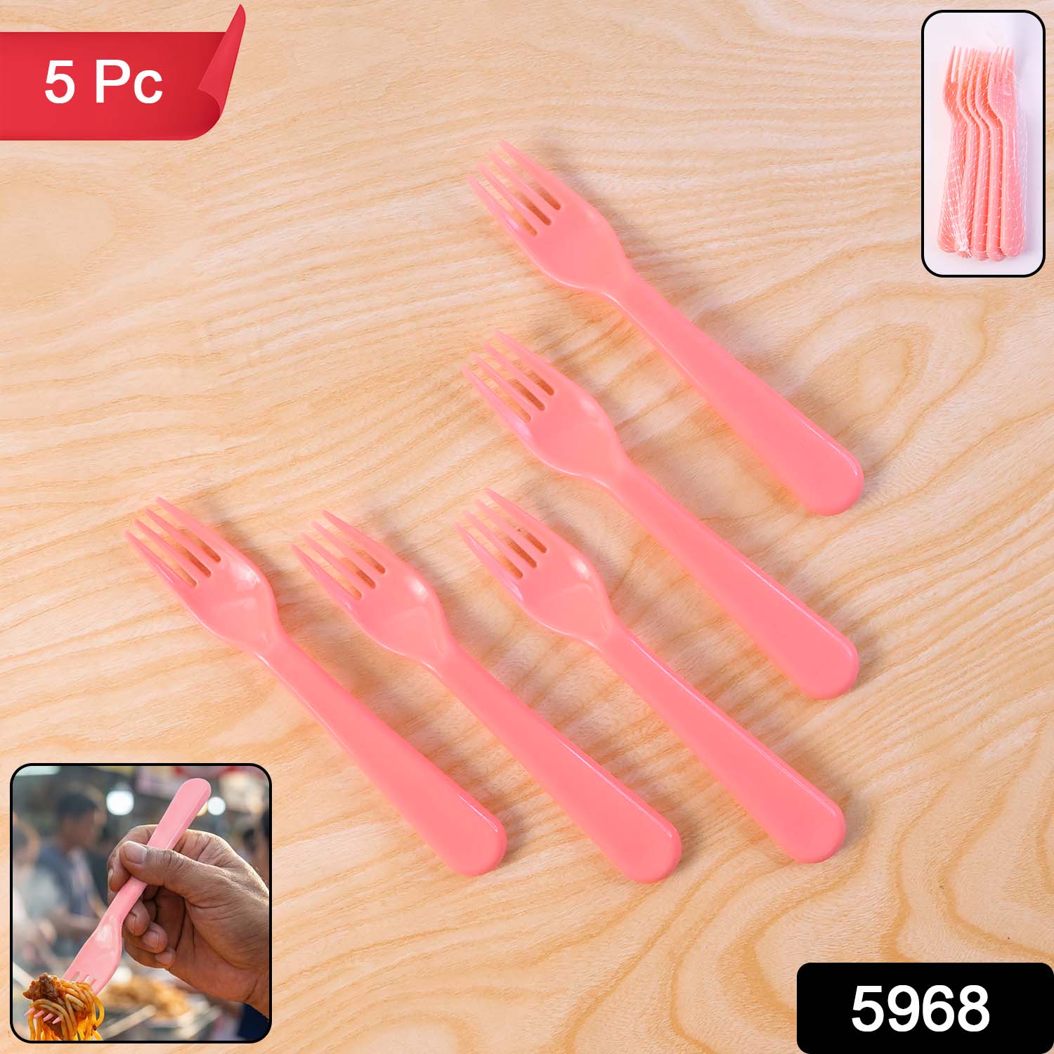 Plastic Fork Spoon Set – 6-Piece Durable Cutlery | Serve Stellar Secondary image