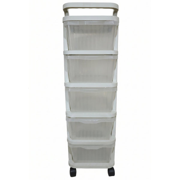 Multi layer plastic drawer cabinet with wheels for easy movement