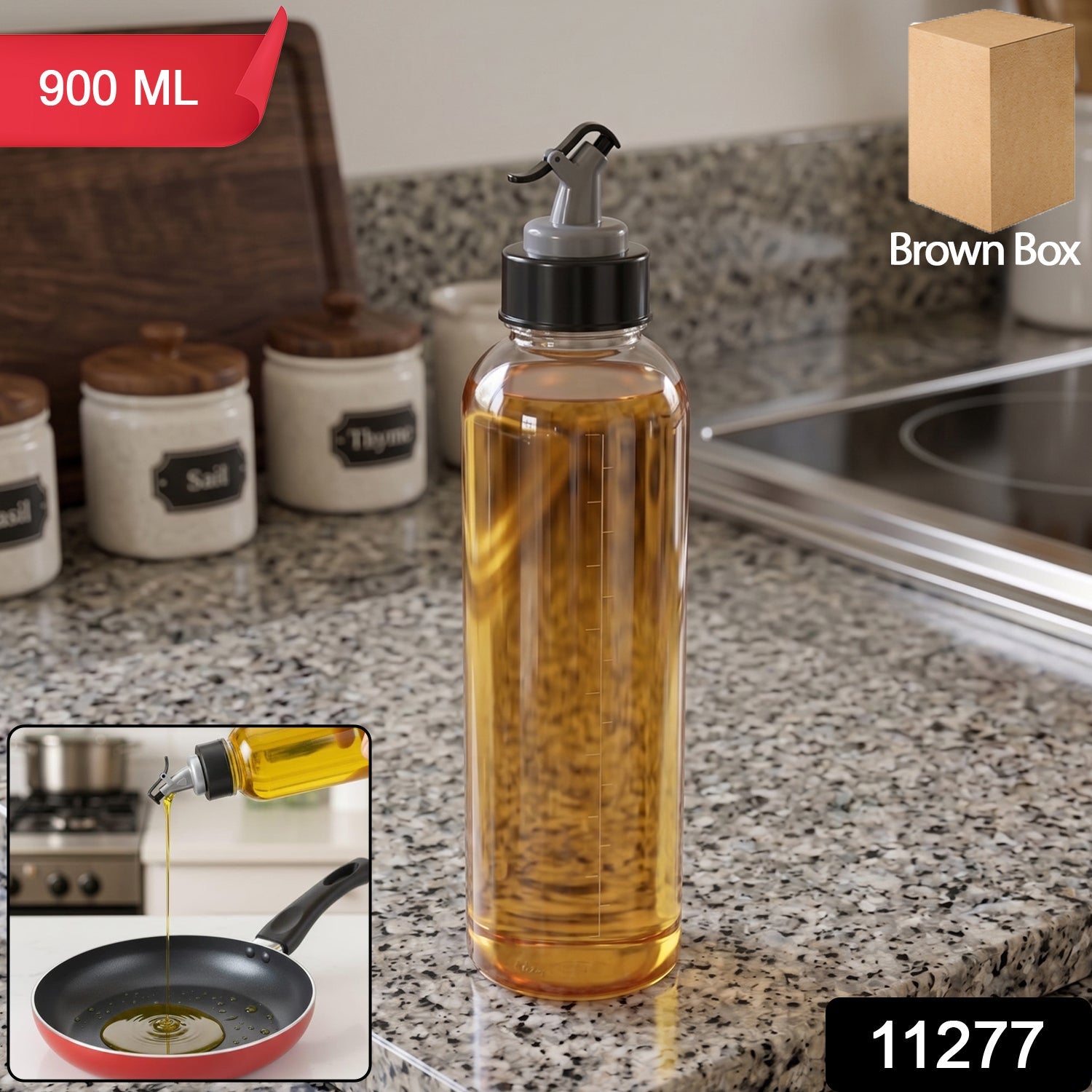 Oil Dispenser Bottle with Flip Top Spout – 900ml, Leakproof & Easy to Use Secondary image