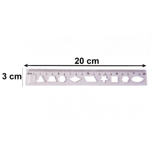 20 cm transparent plastic ruler for geometry and design