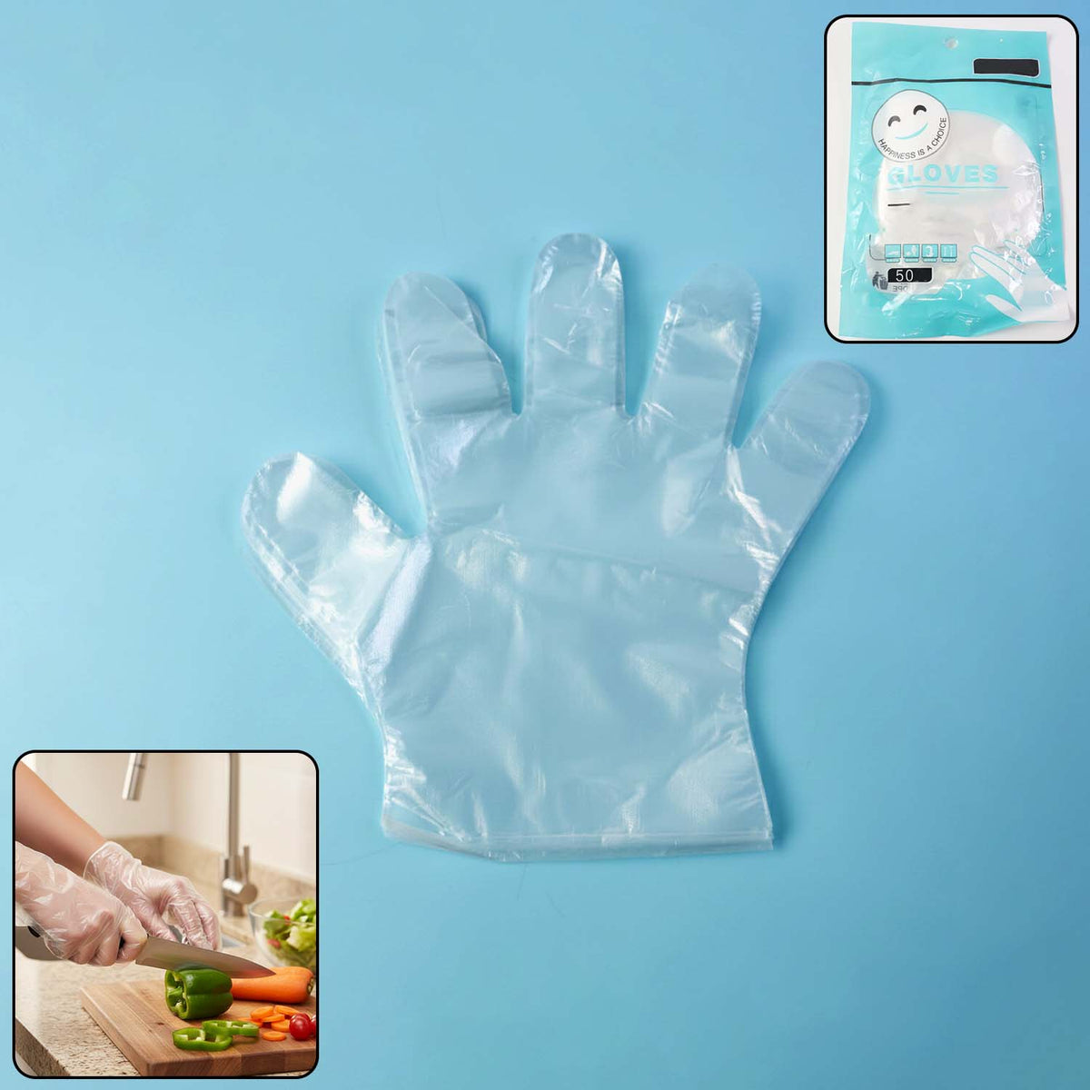 Disposable clear gloves for food handling and hygiene protection Main image