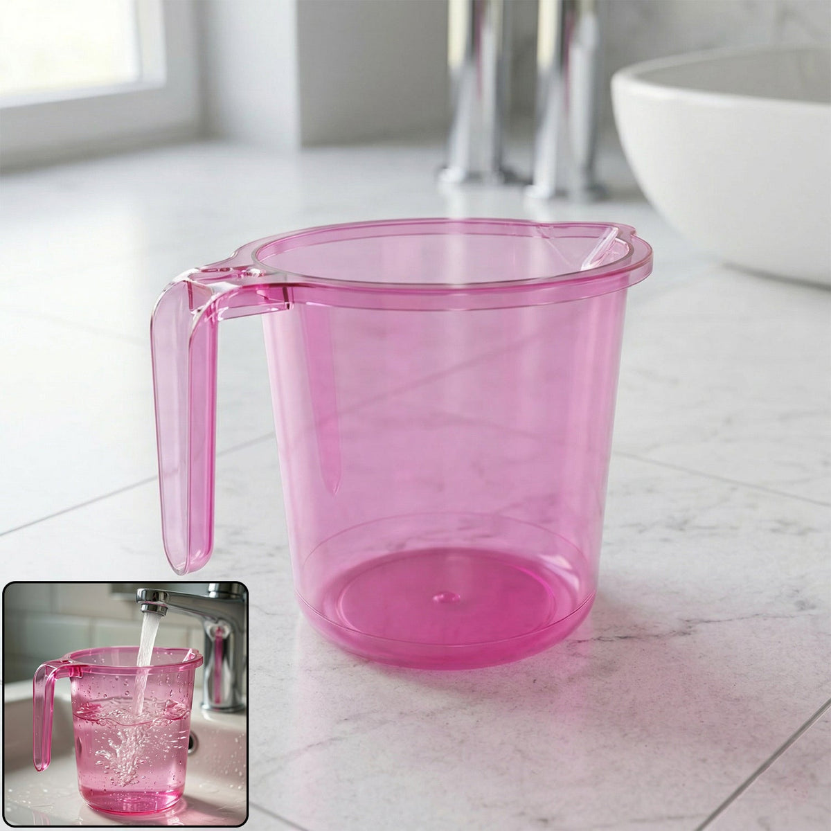 Vibrant mix color plastic bathroom mug for daily use. Main image