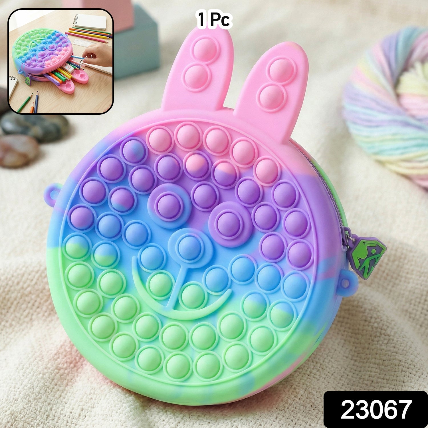 Cute Caterpillar Shape Pop It Pencil Pouch – Colorful & Stress-Relief Secondary image