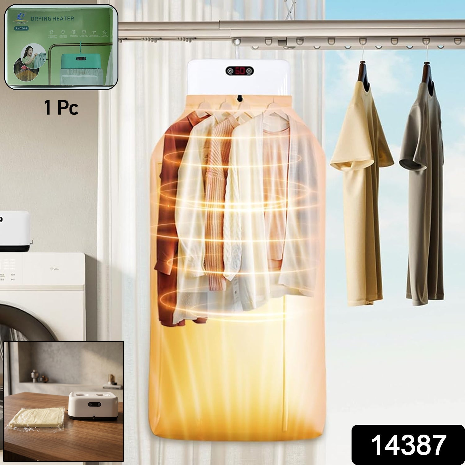 Portable Electric Clothes Dryer – Compact & Foldable for Quick Drying Secondary image
