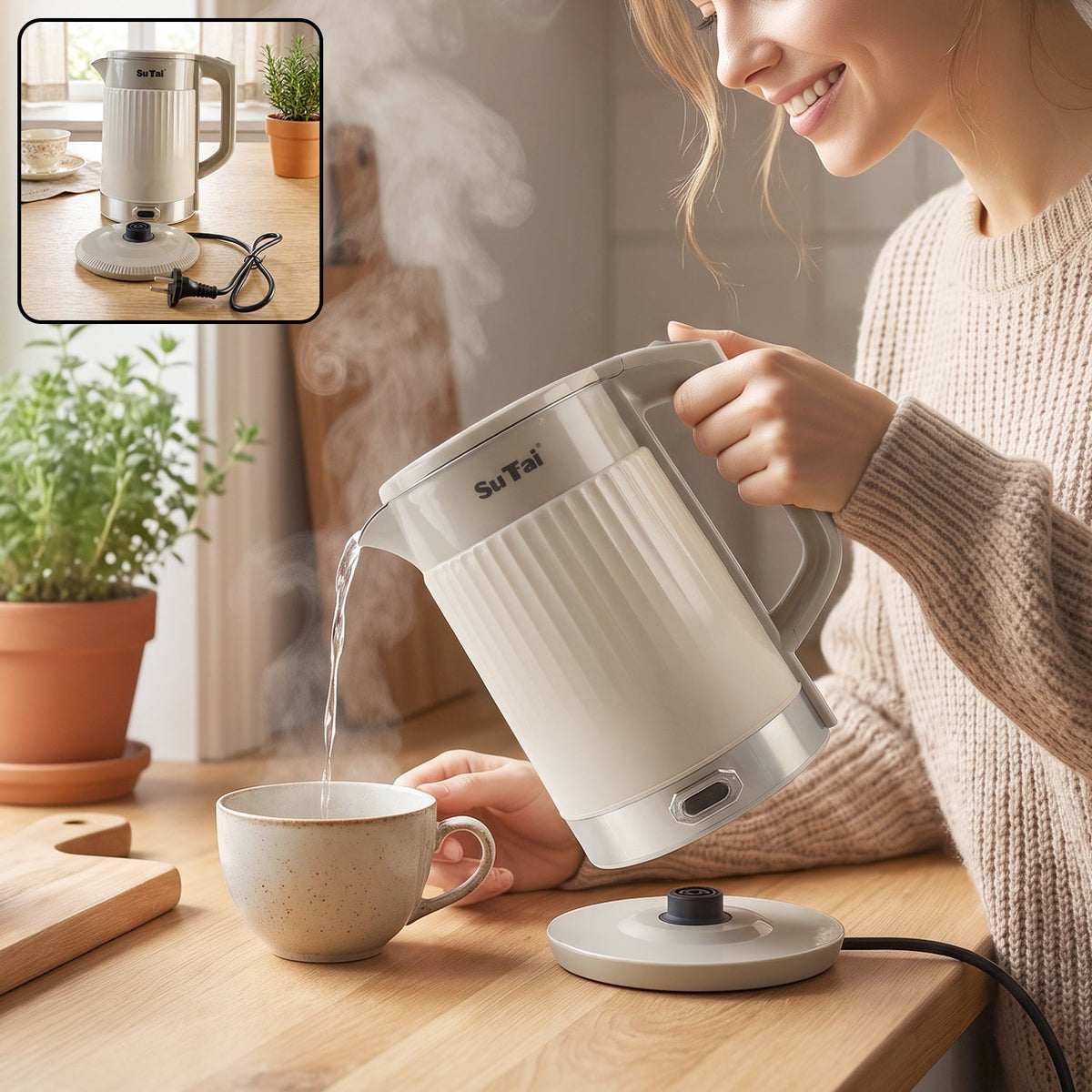Electric kettle 2.3 litre, fast boiling water kettle with auto shut off (1 pc) Main image