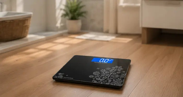 Digital Body Weight Machine – 180kg Electronic Weighing Scale with Tempered Glass Platform & LCD Display