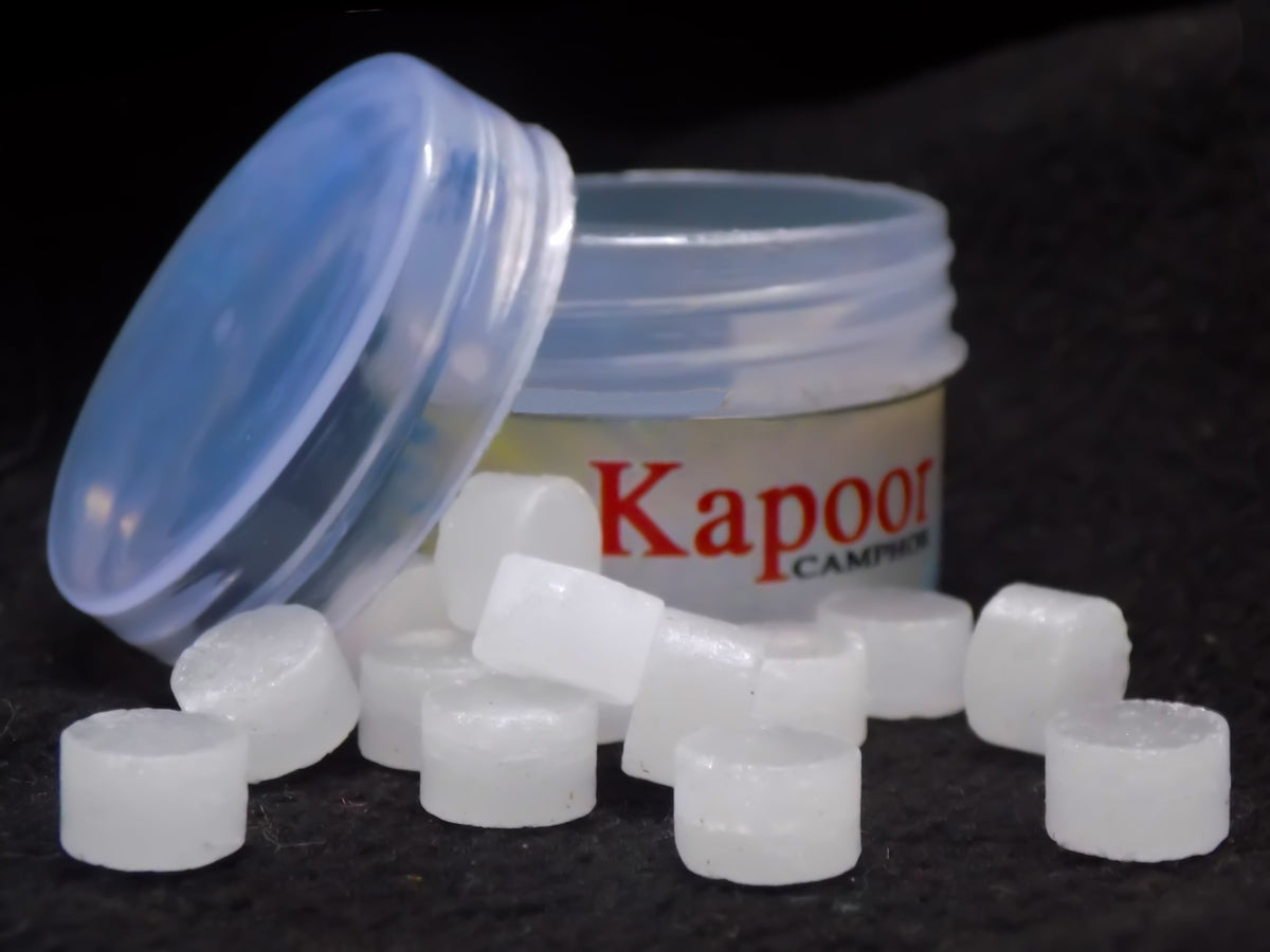 Pure Kapoor Tablets in a 10gm pack, ideal for puja and meditation. Main image
