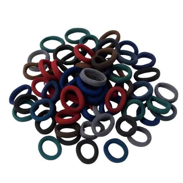 Small Multicolour Hair Rubber Bands (Pack of 100) – Soft Elastic Hair Ties for Girls, Kids, Women & Ponytails