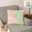 Soft plush rainbow cushion pillow with vibrant multicolor pattern