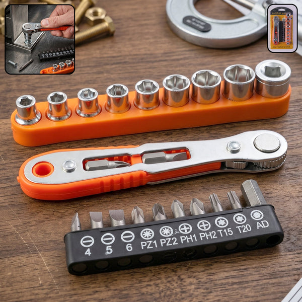 Mini ratchet wrench socket screwdriver set