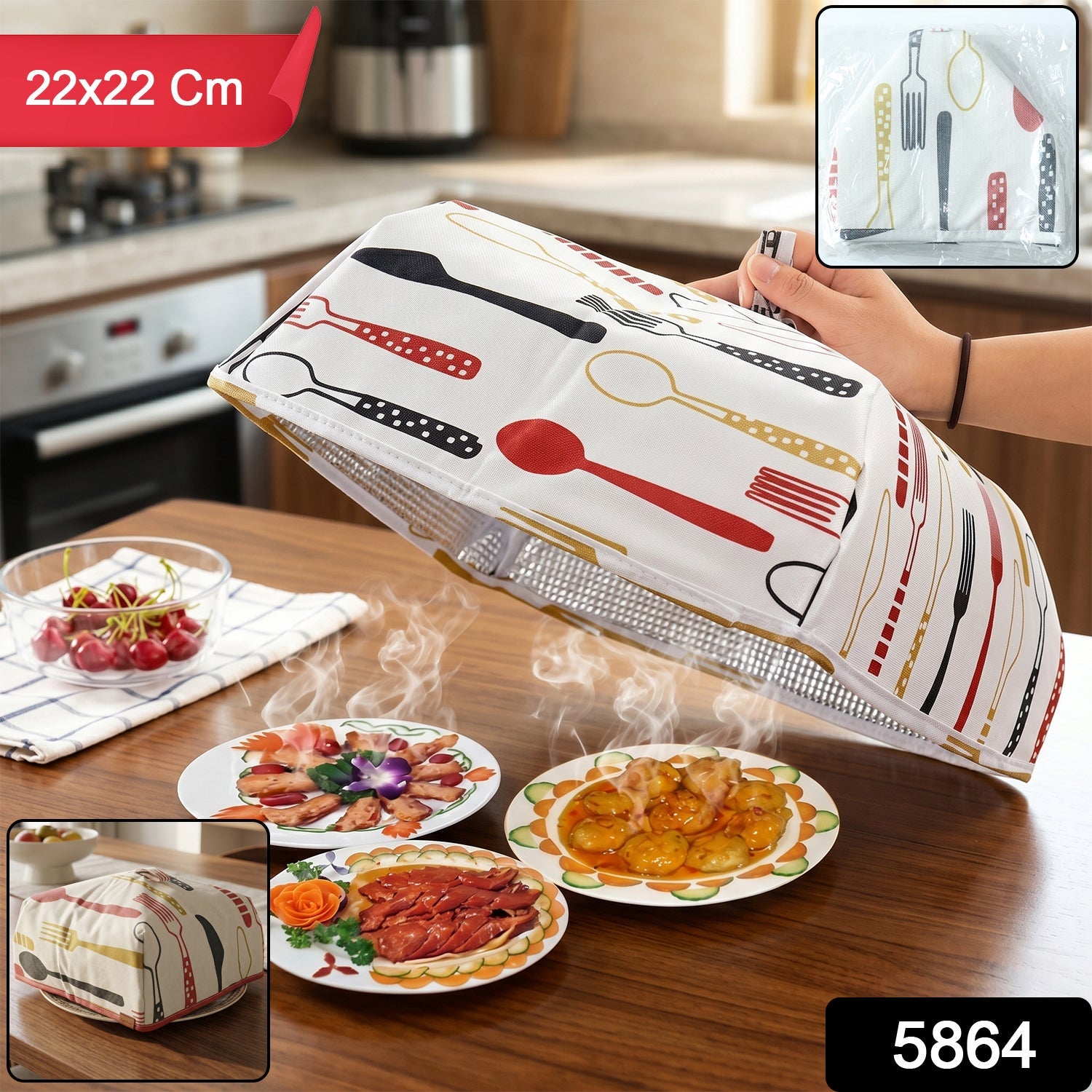 Reusable Food Cover – Small Size Foldable Dish Lid | CookAura Secondary image